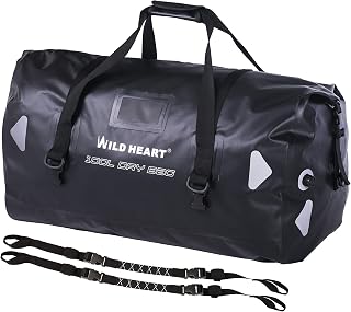 WILD HEART Waterproof Travel Bag PVC500D Double Bag With Rope Handles and Inner Pocket 40L 66L 100L, black / black, 100L Price In India