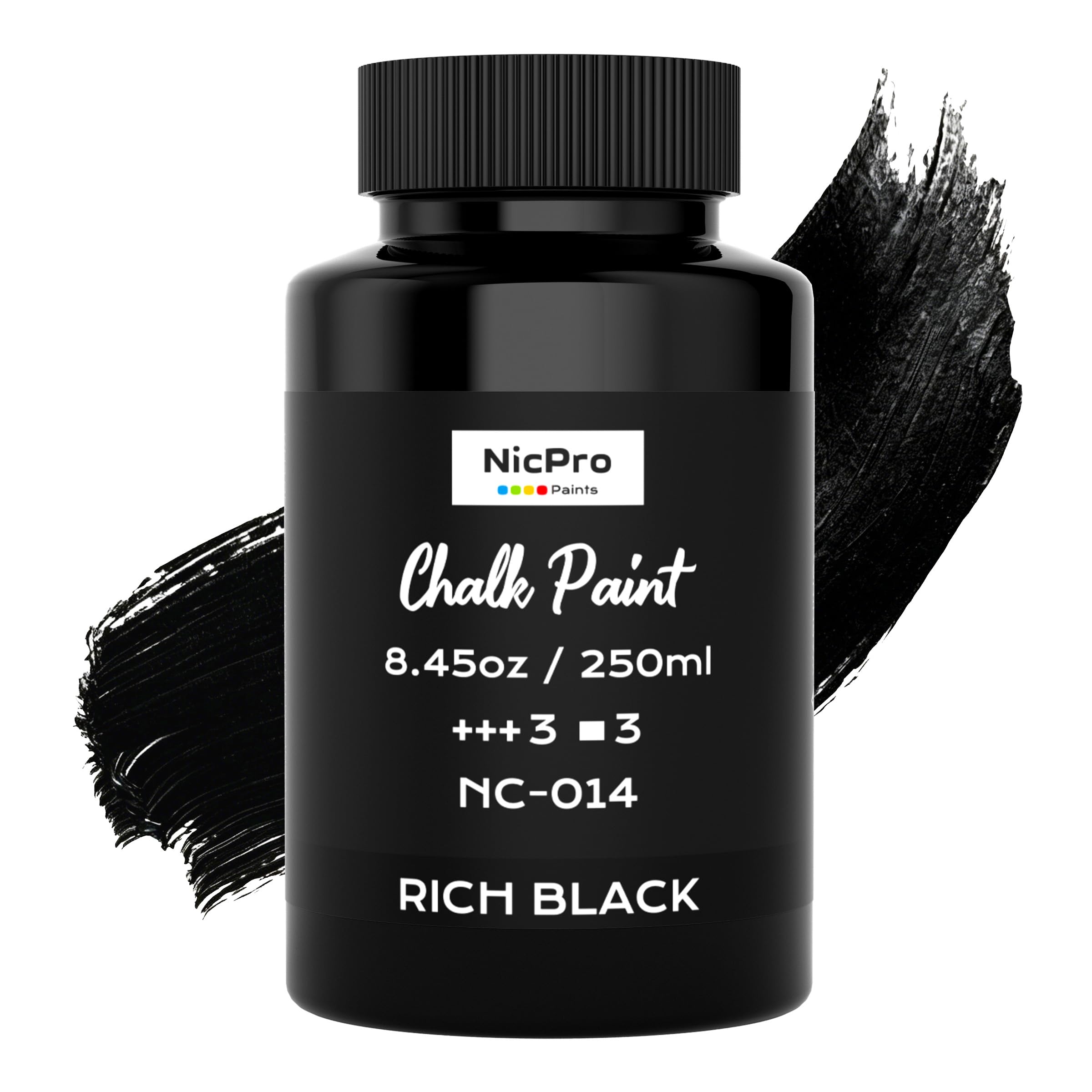 Nicpro All-in-One Black Chalk Paint for Furniture