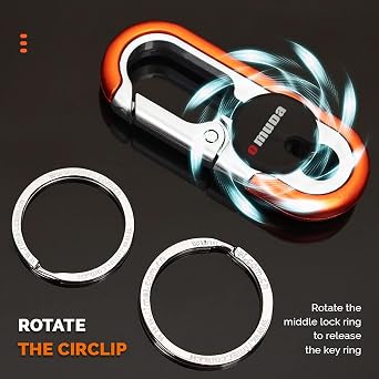 Men's Car Key Chain, Personalized Creative Stainless Steel Car Keychain for Men, Anti-Loss Heavy Duty Metal Key Ring