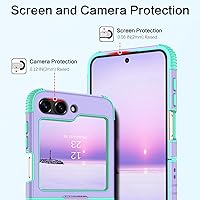Vista 5 de BENTOBEN Funda para Samsung Galaxy Z Flip 5, Z Flip 5 5G, resistente 2 en 1, cuerpo completo, resistente, a prueba de golpes, con anillo
