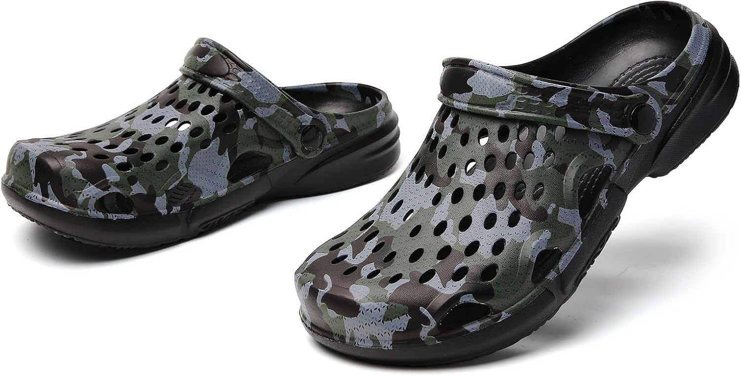 YUKTOPA Mens Garden Clogs Mules Anti-Slip Water Shoes Breathable Sandals Outdoor Beach Shower Slippers