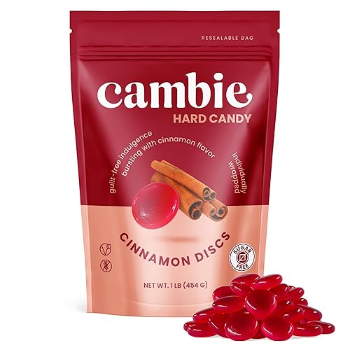 Miniatura 3 de Cambie Caramelos duros sin azúcar, 1 libra de caramelo sin azúcar envueltos individualmente, canela