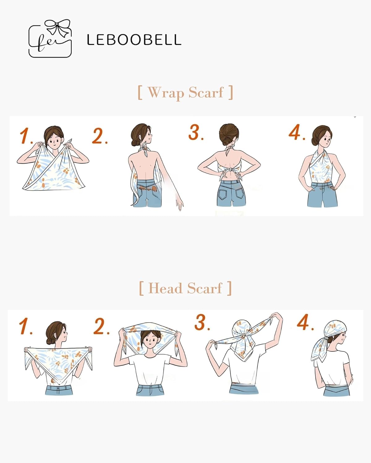 Womens Square Head Scarf Satin Printed Hair Scarf Like Silk Bandanas for Women 35 Inches - Image 6