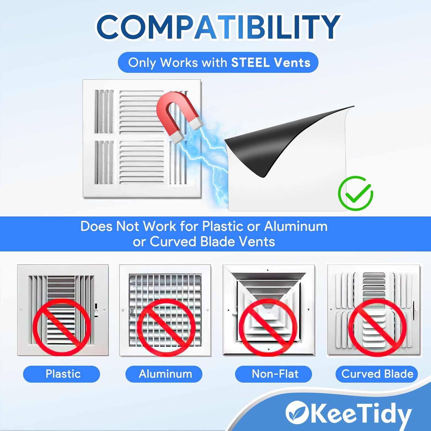 Square Magnetic Vent Covers, 10" x 10" Magnetic Air Vent Covers for Home, Ceiling, Floor, Wall, HVAC, AC, and Heater Vents, 4 Pack