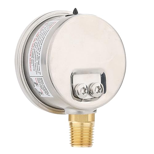 Miniatura 4 de Solimeta Medidor de presión de filtro de piscina de dial de 2 pulgadas, medidor de presión relleno de glicerina, manómetro de agua, caja de acero