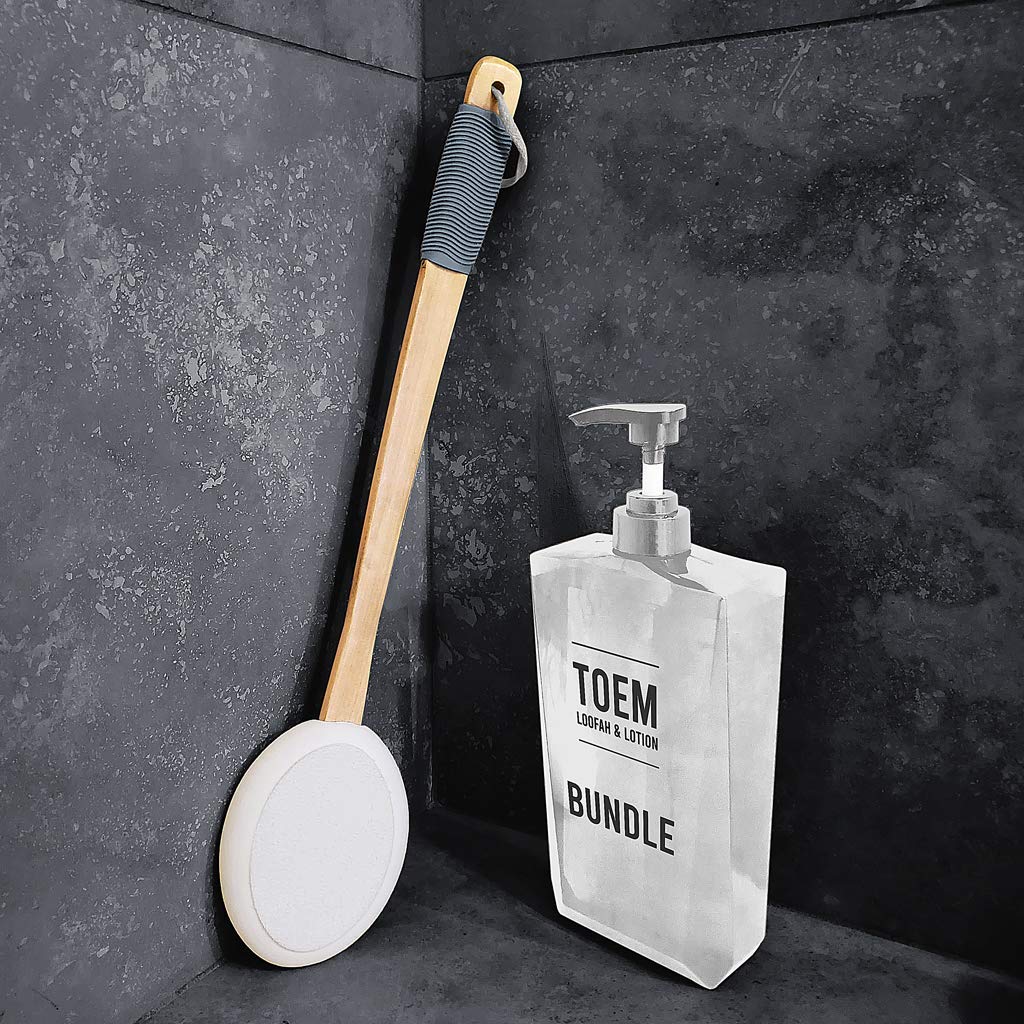 Toem Charcoal Loofah & 1 Pad Lotion Applicator Bundle