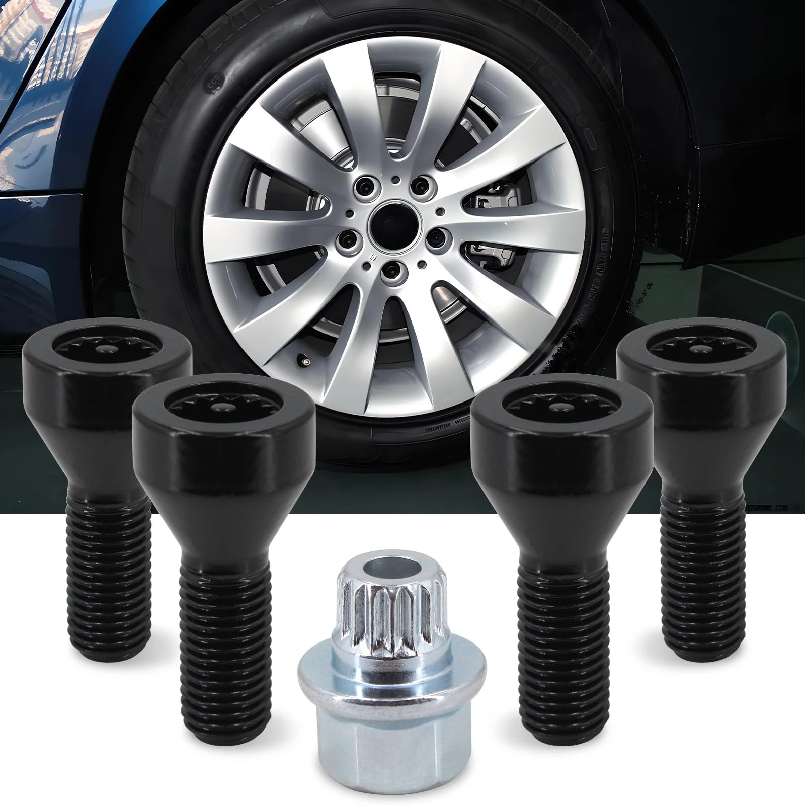 Śruby do Kół dla BMW serii 1/3/5/6, dla Mini Coopera, Zestaw śrub do szpilek kół M12x1,5 36136786419