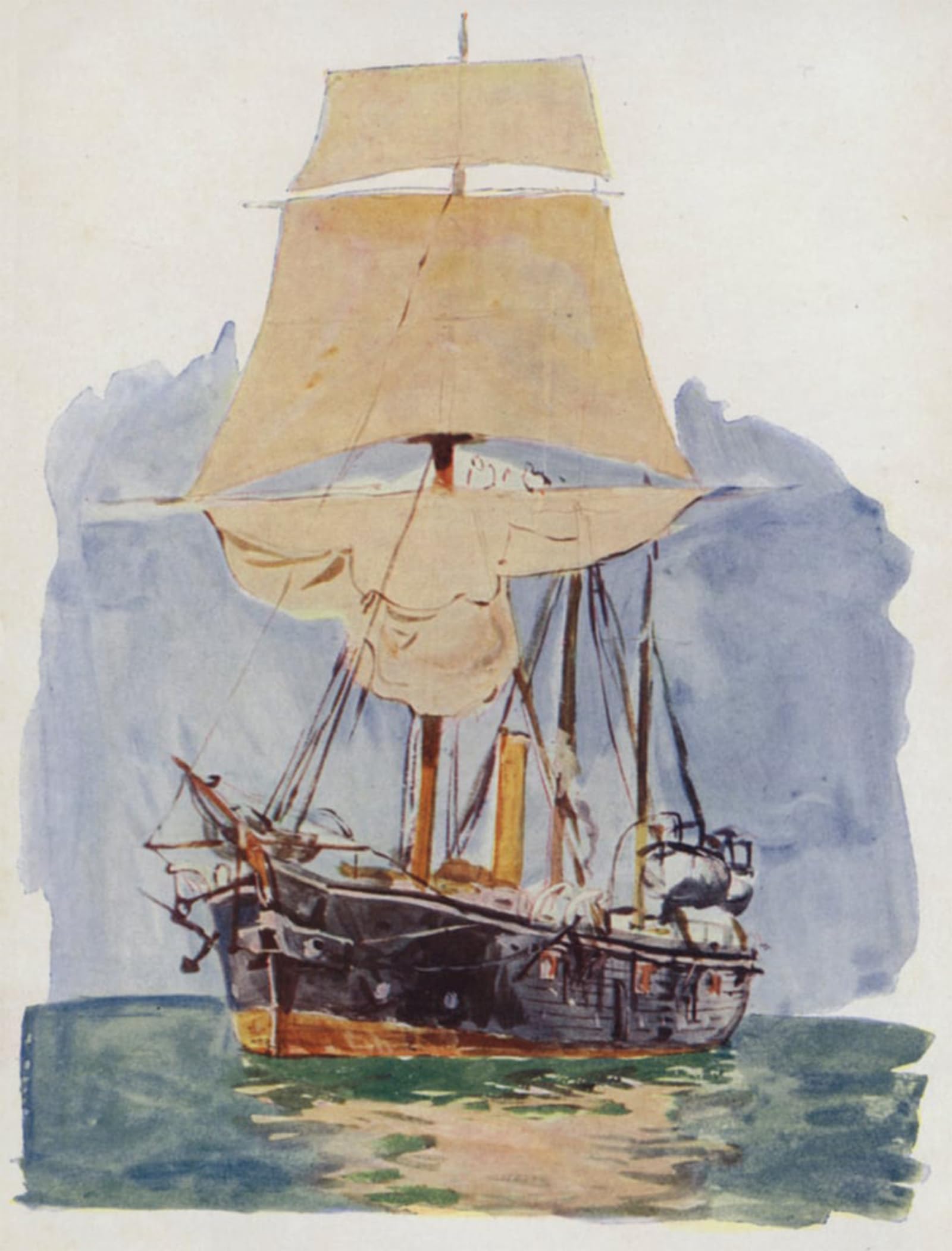 POSTERIIk Famous Animal Posters Vintage Picture a Gunboat At Sail Drill by William Lionel Wyllie Modern Wall Decor for Home Decor 60x90cm