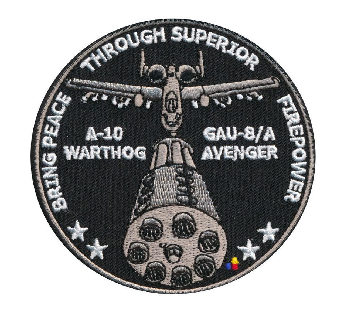 Airman A-10 Warthog Peace Through Superior Firepower Patch - [Hook Fastener]