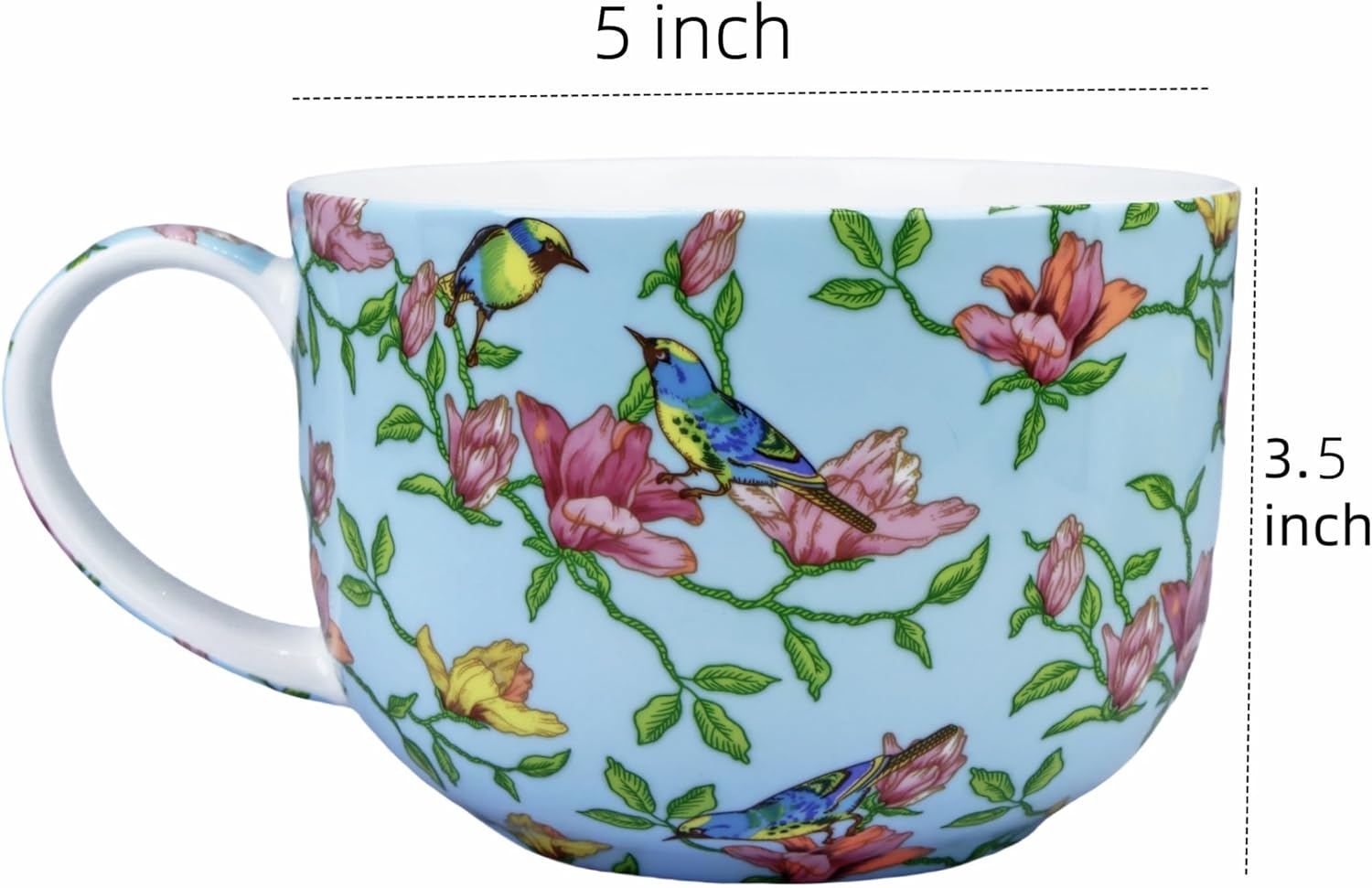 Large 24oz Coffee Cups Soup Mugs with Handles Traditional Large Cup Large Bone China Coffee Mugs Cup for Soups Cereals - Image 2