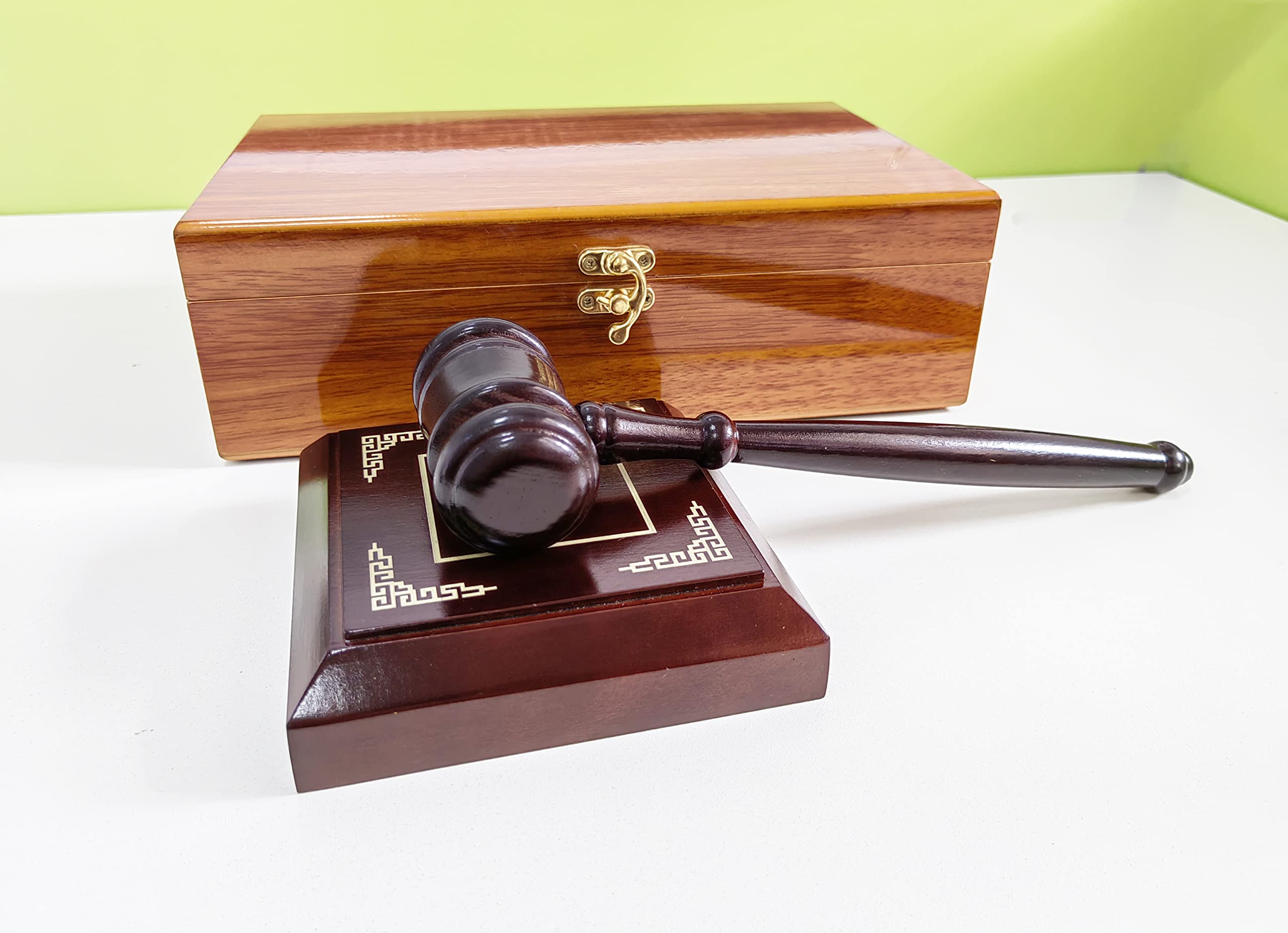 Set di martelletti e blocchi, regalo perfetto per giudice o tribunale, martelletti in legno di alta qualità