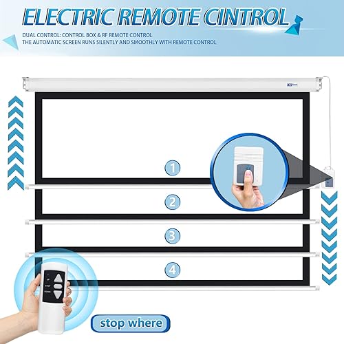 Miniatura 3 de Pantalla de proyector motorizada de 100" - Pantalla de películas para interiores y exteriores Pantalla eléctrica de 100 pulgadas 169