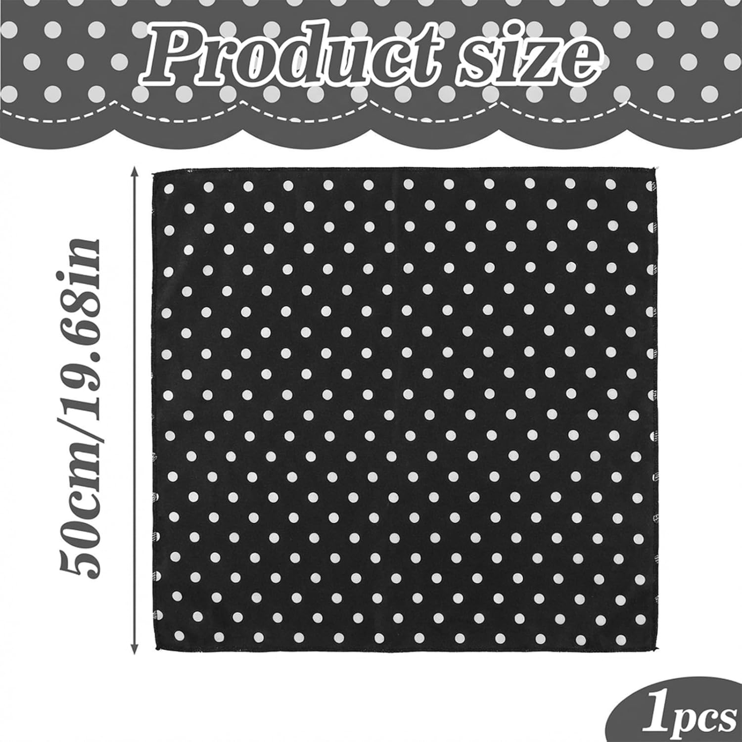Polka Dot Scarf Vintage Square Satin Head Scarf Chiffon Bandana Neck Scarves for Women Ladies (20 x 20 Inch)