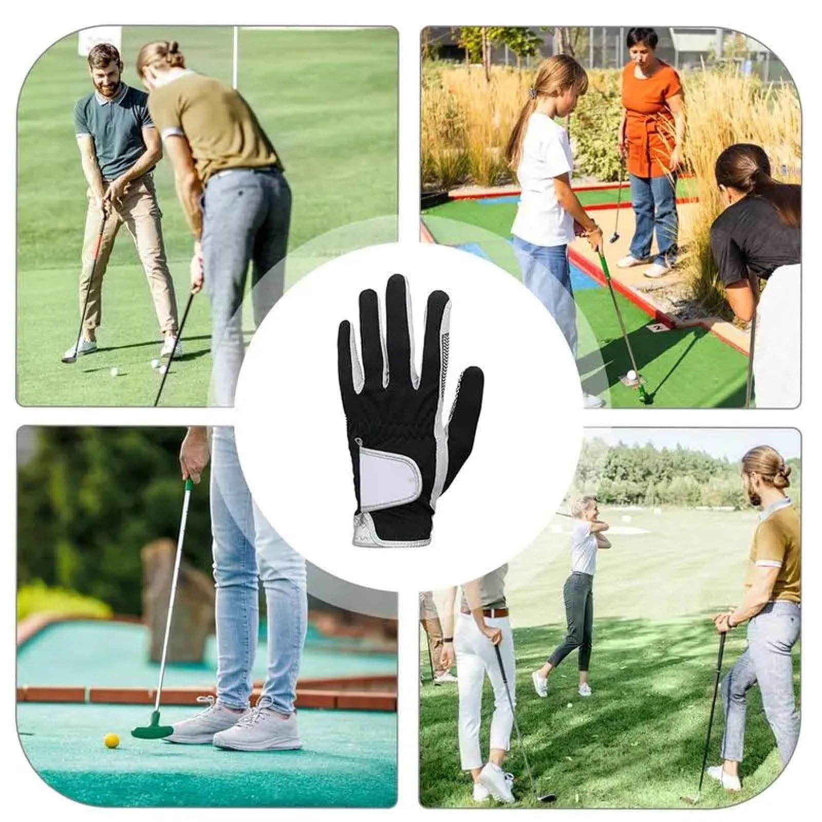 Guantes de Golf Transpirables for Hombre, Mano Derecha o Izquierda, Ajustables, 2 uds para Todo Tipo De Clima