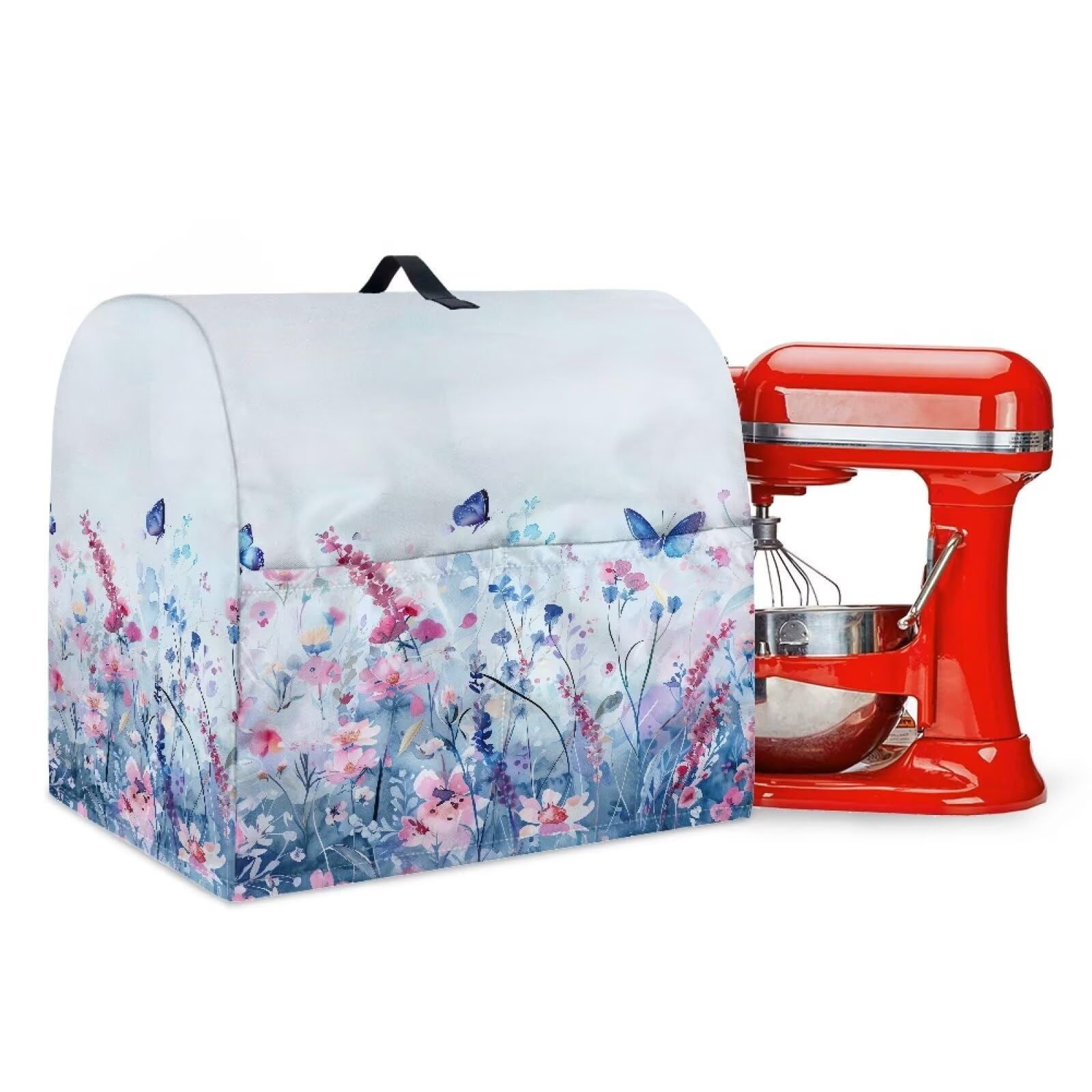 Yorfeemge Kitchen Aid Mixer Cover Flower Butterfly Printed Kitchen Aid Stand Mixer Cover 6-8qt Waterproof Kitchen Aide Mixer Attachment