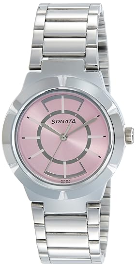 Sonata Formal Analog Pink Dial Womens Watch-NL8138SM02