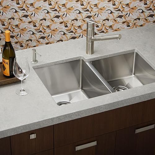 Miniatura 9 de Dispensador de jabón para fregadero de cocina con cabezal de bomba, botella de jabón de 12 onzas, dispensadores de jabón integrados para fregadero