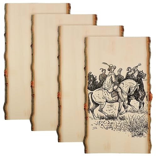 Briwooody 4 Pack Hollow Wood Plank Live Edge Woodslab Unfinished