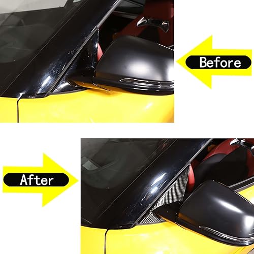 Miniatura 2 de Daeiclru Adhesivo de fibra de carbono suave para ventana frontal de pilar triangular, ajuste para ToyotSupra GR A90 A91 MK5 2019-2022, 4 piezas de