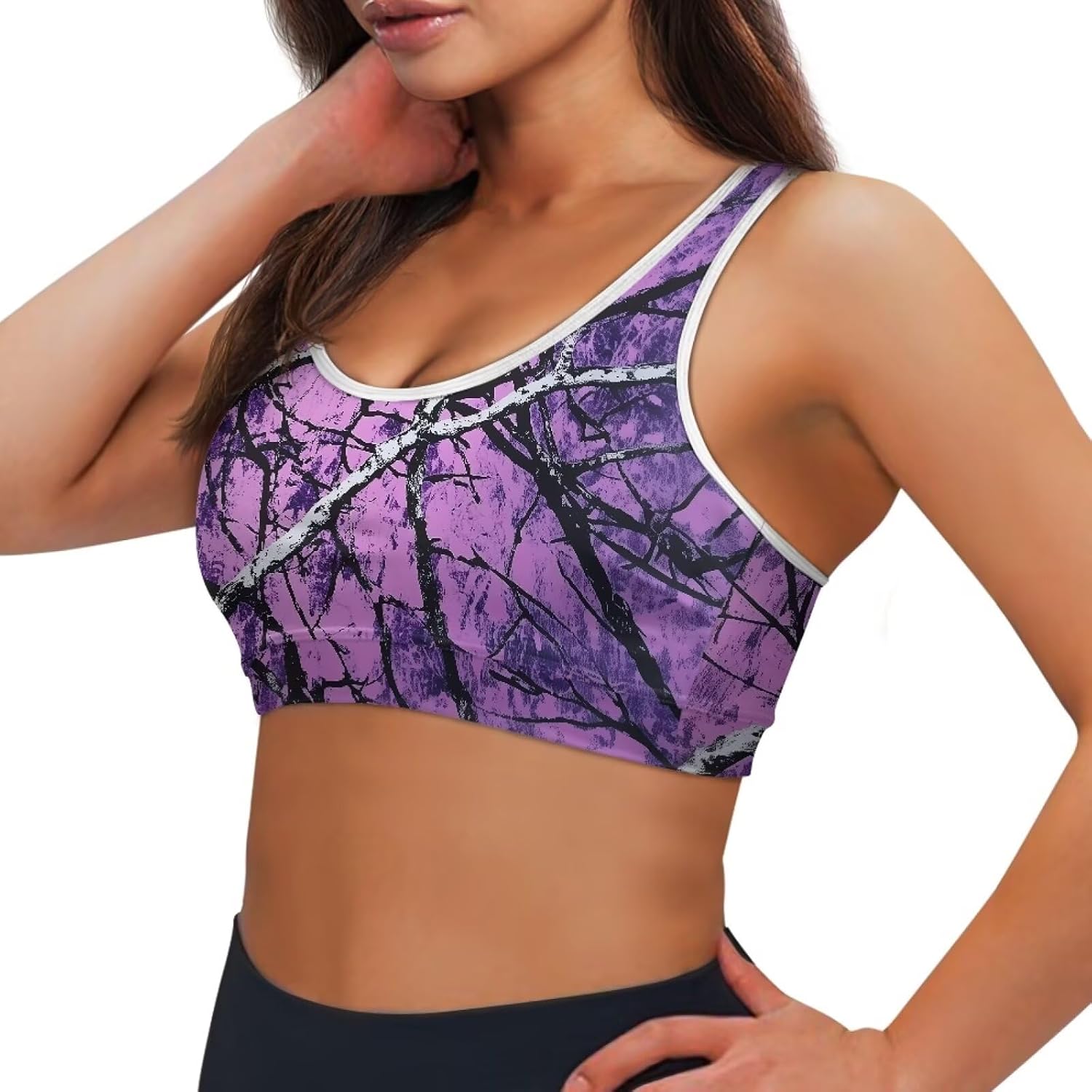 Sports Bras for Women Tank Tops with Back Pocket Yoga Bras Wireless Activewear Racerback Bras Large Bust Vest Tops
