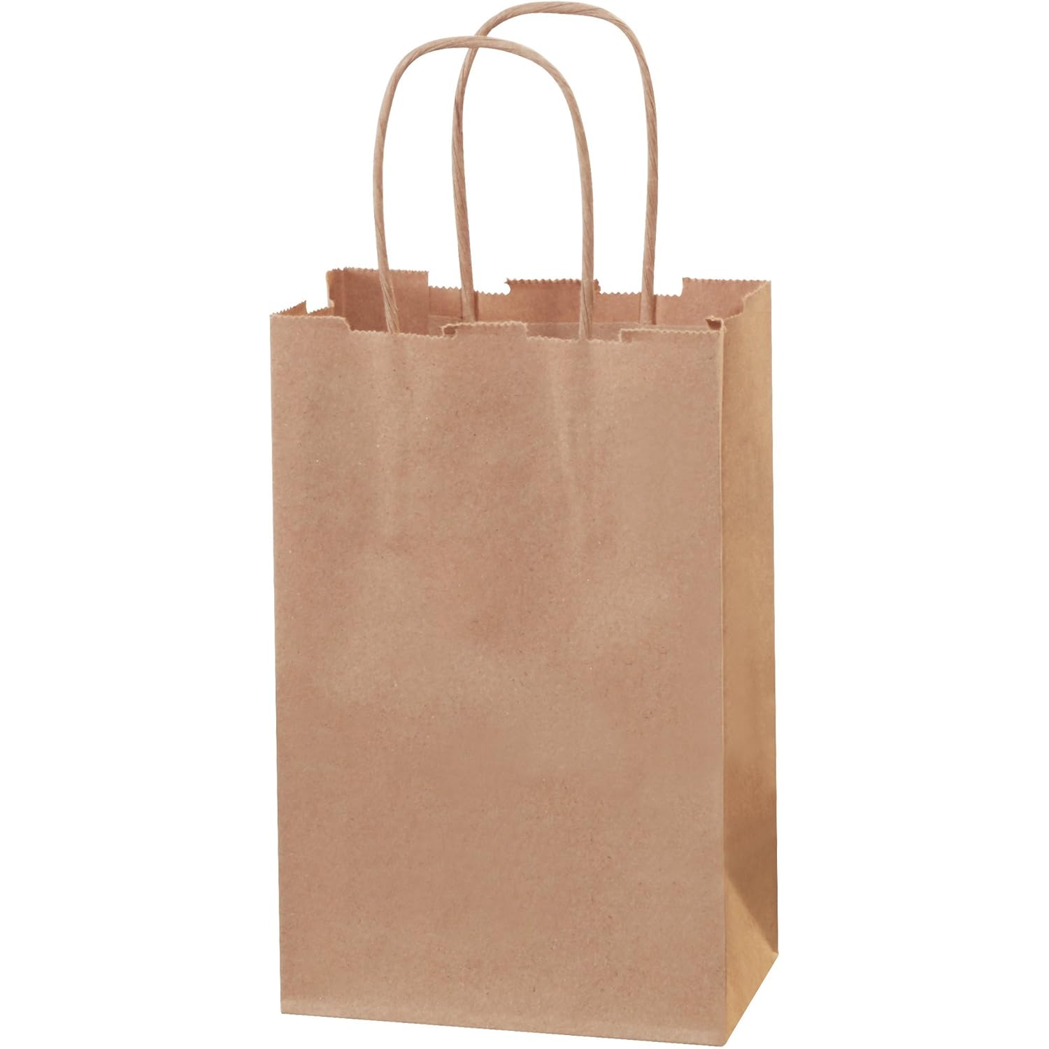 Top Pack Supply Paper Shopping Bags, 5 1/2" x 3 1/4" x 8 3/8", Kraft (Pack of 250)