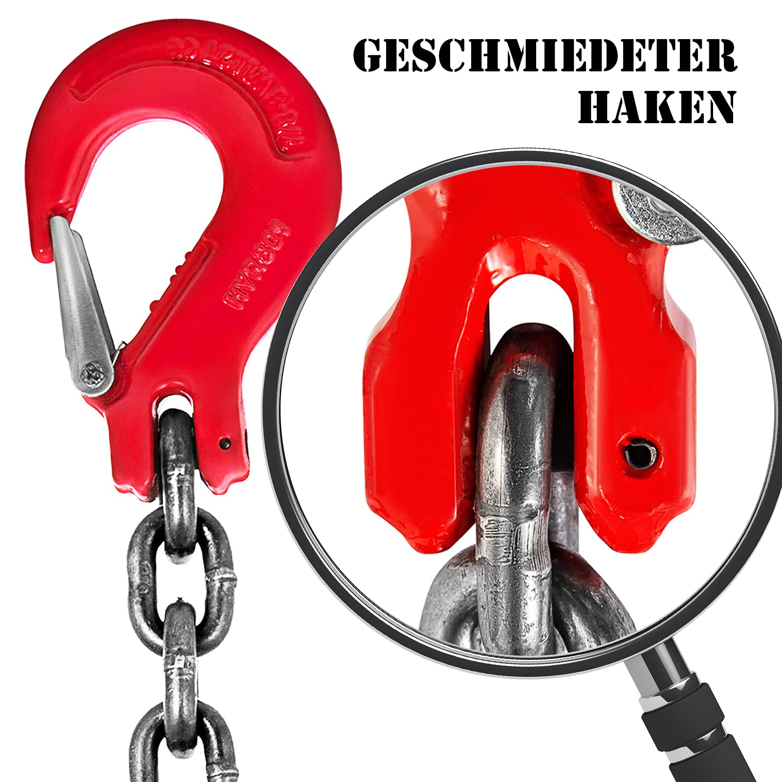 G80 Kettengehänge 1M 2 Strang Anschlagketten 8mm Krankette 3.3ft Transportieren von Lasten