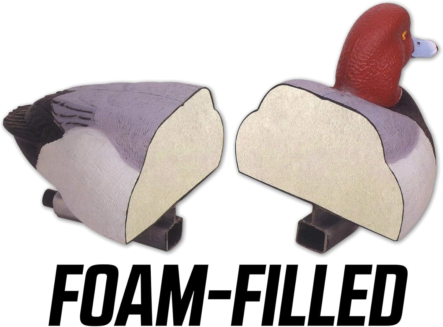 Elite Series Foam-Filled Diver Duck Decoys with FowlFlex Technology for Hunting and Target Practice | Pack of 6 Decoys | 2 Canvasback Drakes, 2 Bluebill Drakes and 2 Redhead Drakes