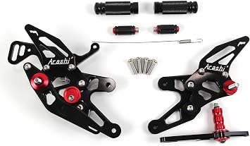 Arashi Version 1.0 Adjustable Rearsets for BMW S1000RR HP4 2015-2018, S1000R 2017-2019, Black Motorcycle Accessories Parts