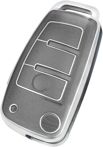 Miniatura 2 de TANGSEN Funda inteligente para llavero compatible con Audi A1 A3 A4 A5 A6 A8 Q3 Q5 Q7 R8 RS4 S3 S4 S5 S6 S8 TT 3 4 botones entrada sin llave remoto