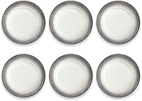 Vista 1 de TarHong Plato de ensalada con borde degradado, gris, 8.3 pulgadas, melamina, juego de 6