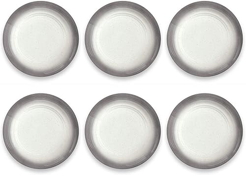 TarHong Plato de ensalada con borde degradado, gris, 8.3 pulgadas, melamina, juego de 6