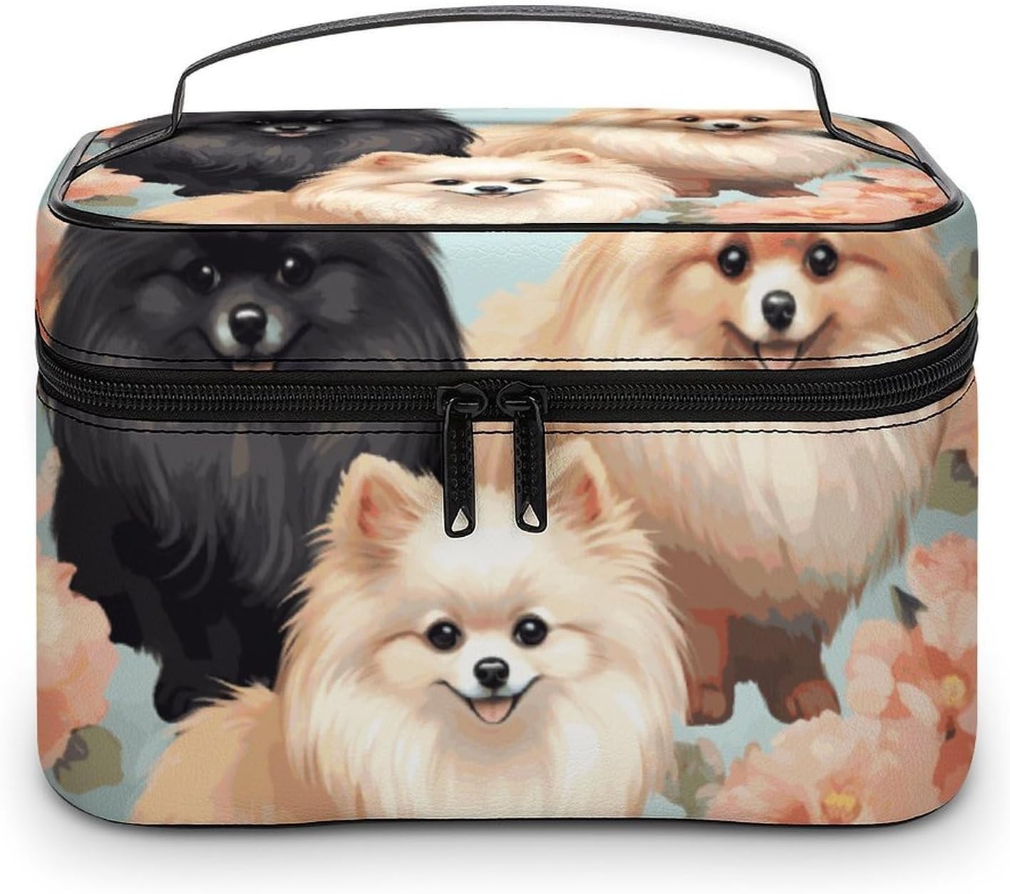 Travel Makeup Bag Portable Large Cosmetic Bag with Handle And Compartment