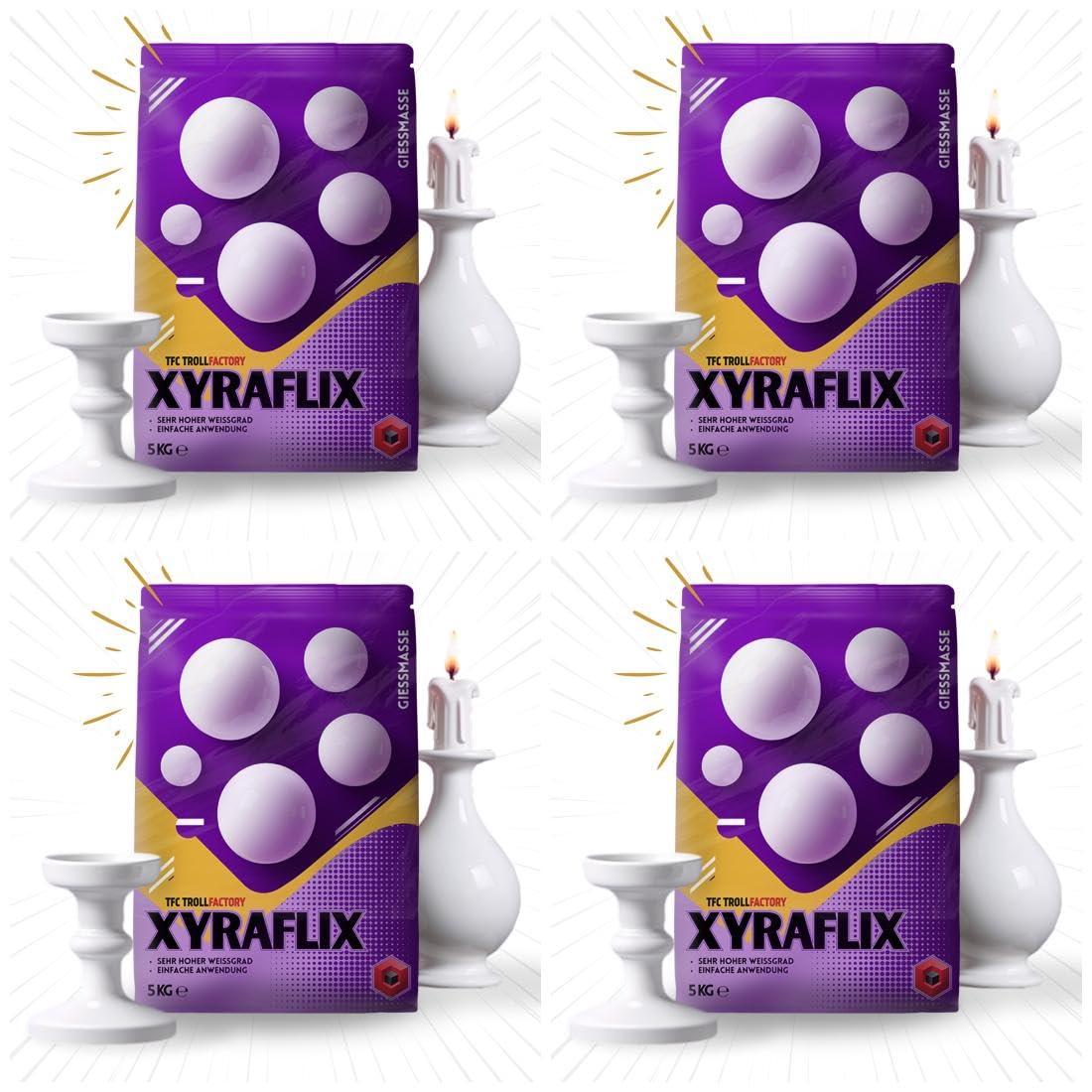 TFC Xyraflix Gießmasse weiß 3:1 – 20 kg - Premium Gips für Kunst, Handwerk & Modellbau – Ideal für detailreiche Abgüsse – Made in Germany