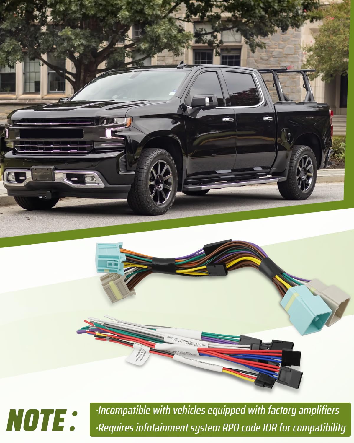 LPHGM71 Audio Wiring Harness Fit for Chevrolet Blazer Traverse/GMC Acadia 2020-2021, Fit for Chevrolet Camaro Colorado Cruze Equinox Silverado Sonic Spark/GMC Canyon Sierra Terrain 2019-2021