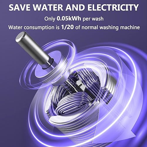Miniatura 4 de Lavadora portátil, lavadora portátil, 8 L, mini lavadora, plegable, pequeña lavadora para ropa de bebé, ropa interior o artículos pequeños,