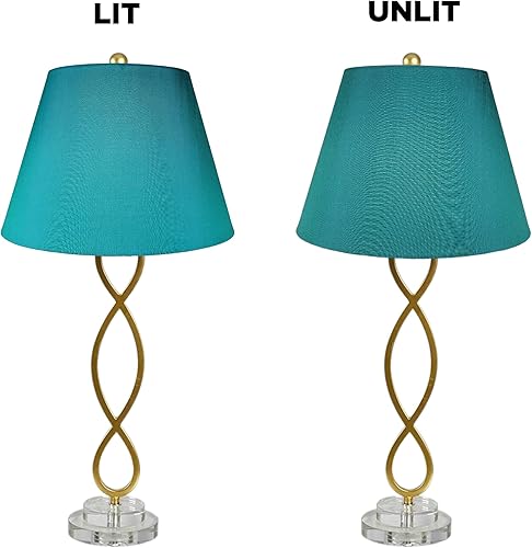 Miniatura 7 de Royal Designs, Inc. Juego de 2 pantallas de lámpara Deep Empire de tapa dura para lámpara de mesa, tela de seda, HB-646-13TUR-2, 8 x 13 x 9 pulgadas