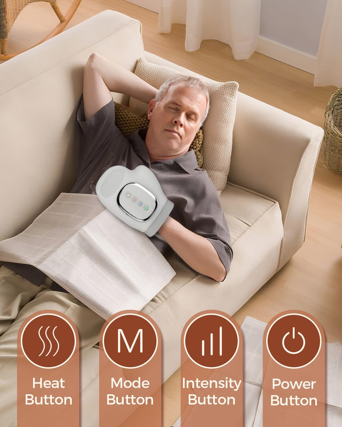 Joyzan Hand Massager with Heat Compression Relief, Cordless Finger Massager Professional Wrist Glove 3 Massage 3 Temperatures 5 Compression Models Soothe Fatigue Carpal Tunnel Gift Women Men Mom Dad - Image 2