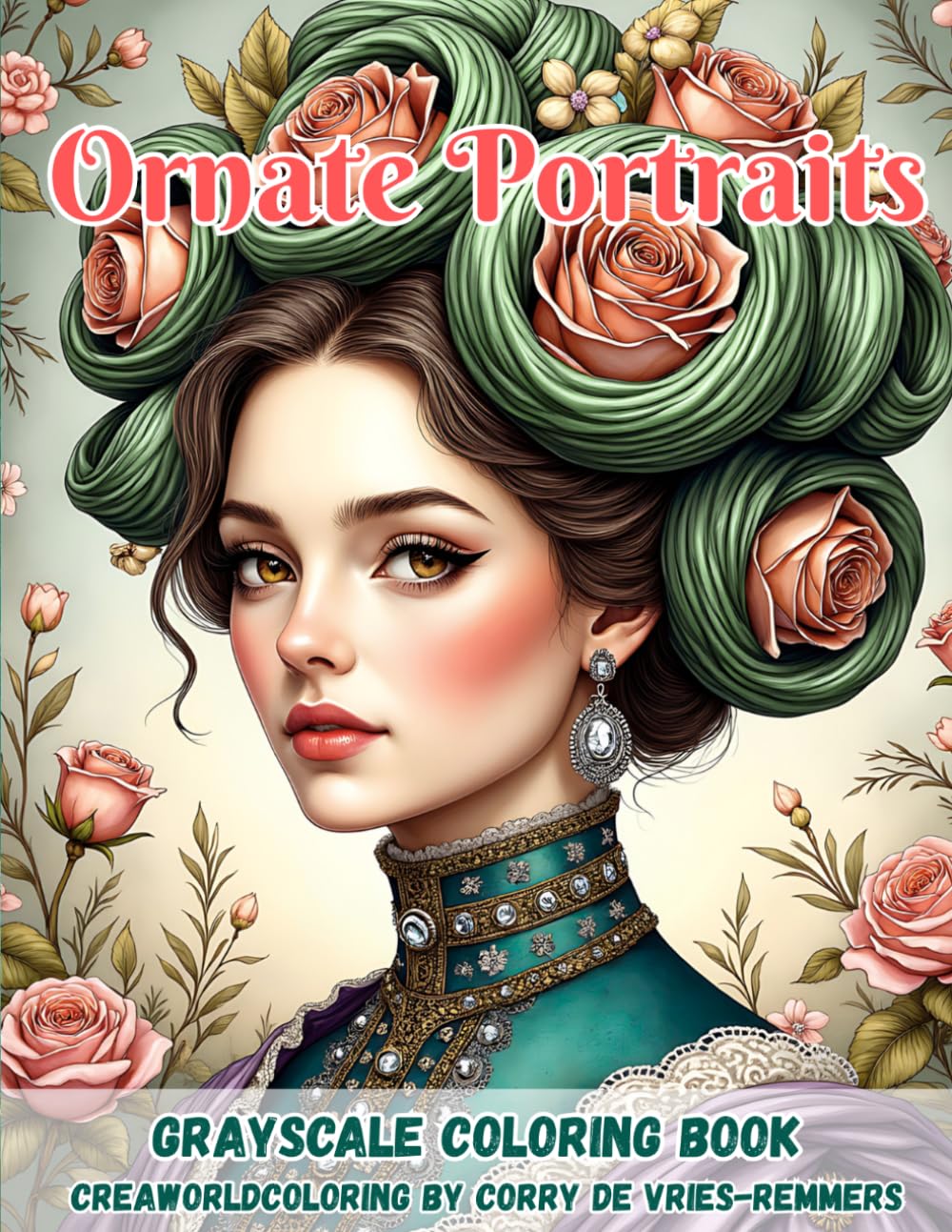 Ornate Portraits: 60 Exquisite Coloring Pages of Regal Beauty, Decorative Elegance and Timeless Fantasy