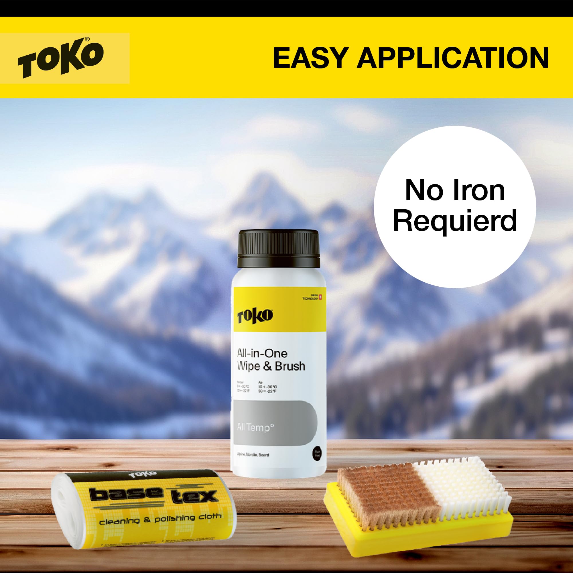 TOKO All-in-One Wipe and Brush Kit, Skiwachs Set ohne Bügeleisen, 250 ml