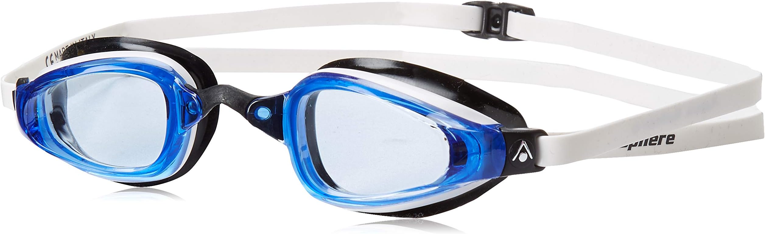 K180 GT Swim Goggle, Blue Lens with White/Black Frame