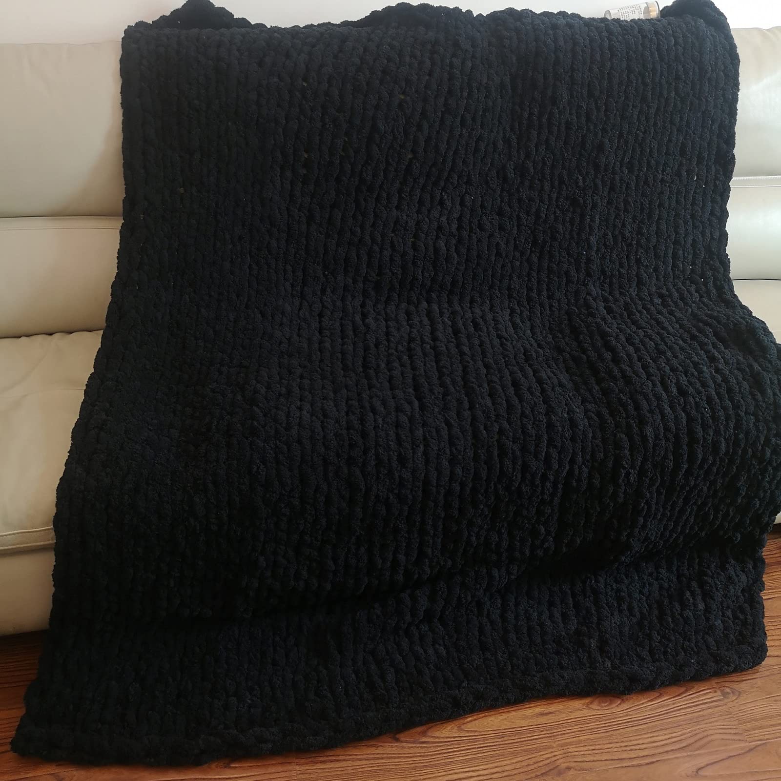 Couverture tricotée chunky douce et lavable pour literie de chambre
