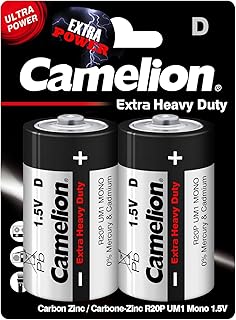 كاميليون عبوة من قطعتين شديدة التحمل دي بتري 1.5 فولت زنك