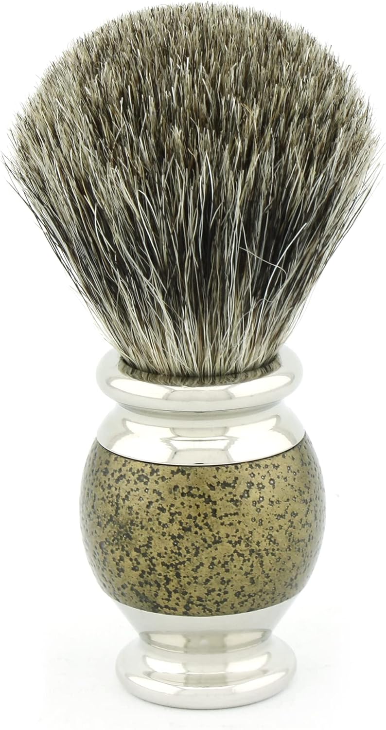 6 Pc Mens Shaving Kit 3 Edge Razor With Black Badger Hair Shaving Brush, Stand, Soap, Bowl and Alum Pencil Perfect Set For Men