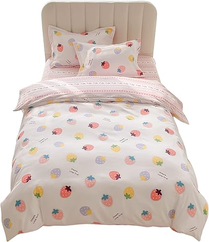 Amazon Qucover 布団カバー シングル 3点セット 可愛い 掛け布団カバー シングル 和式 Ab両面使えるタイプ 洋式兼用 北欧 花柄 葉柄 枕カバー2枚 おしゃれ 寝具カバーセット ベッドカバー 洗い替え 丸洗い 防ダニ しわ防止 ベッド用 ピーチスキン加工 自宅 プレゼント
