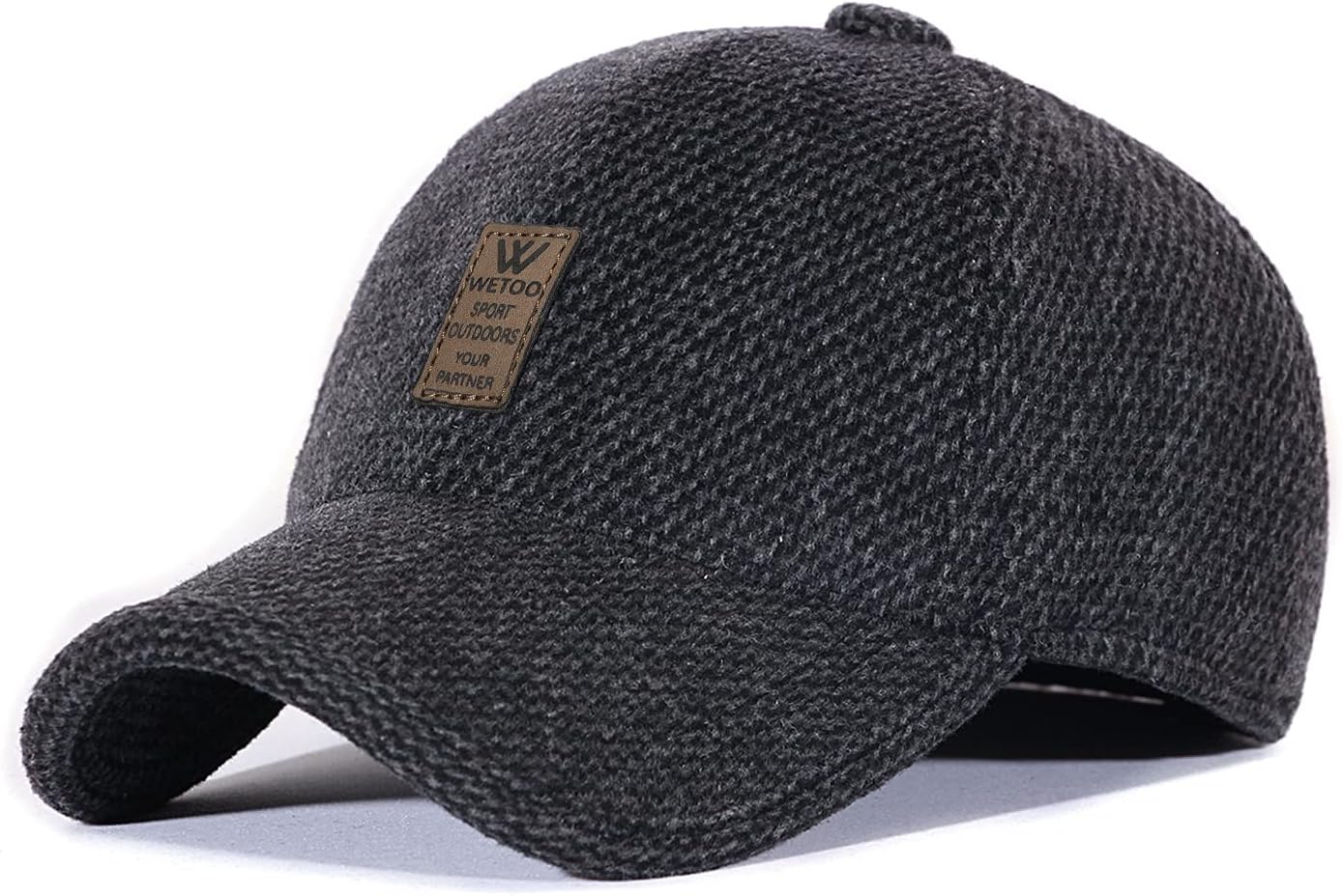 QICHEN Cappellino da baseball invernale da uomo, in pelle