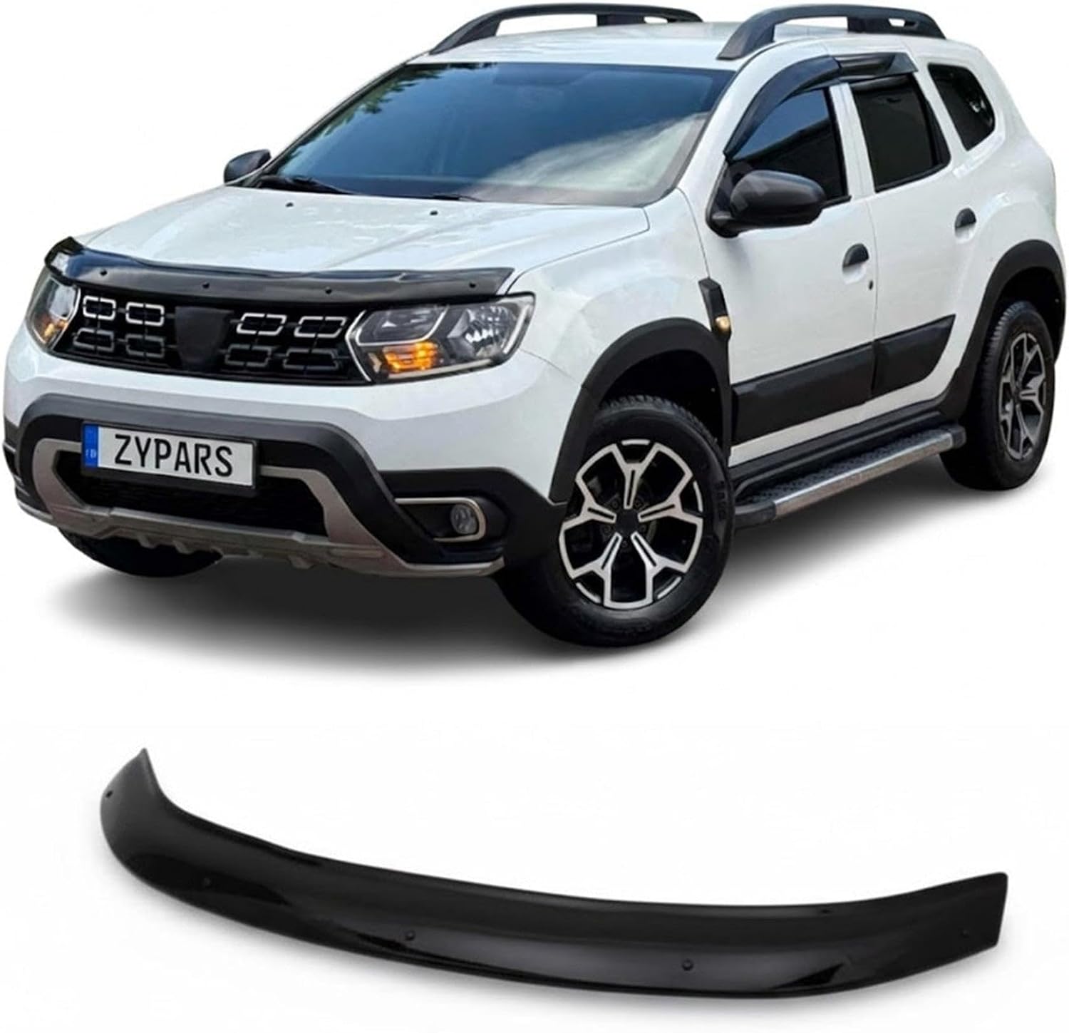 Hood Deflector Guard fits Dacia Duster 2018-2024 EU Bugflector Bug & Bonnet Shields, Black ABS Hood Protector, Protects from Particles & Bug, All Weather Car Exterior Accessories