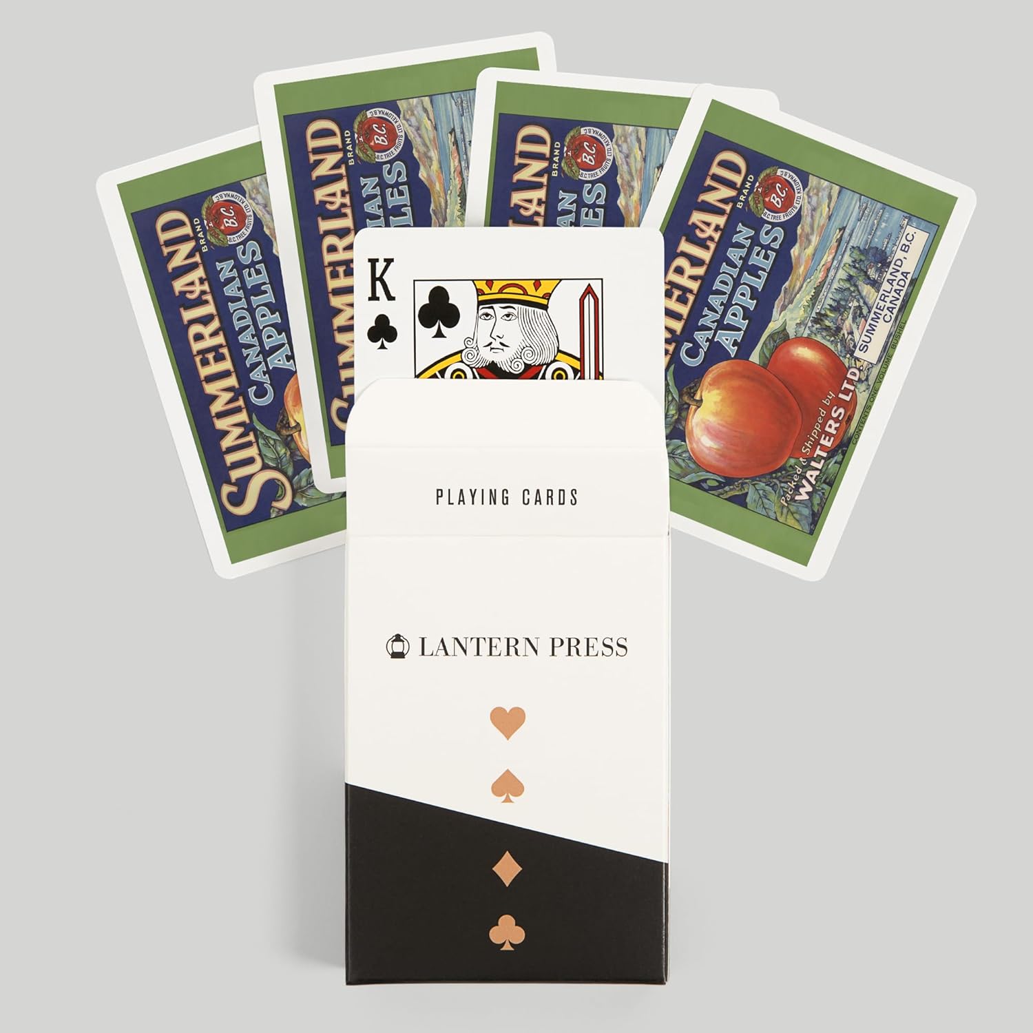 Lantern Press Summerland, BC, Canadian Apples, Vintage Label, 52 Playing Cards for Adults, Poker Size Card Deck