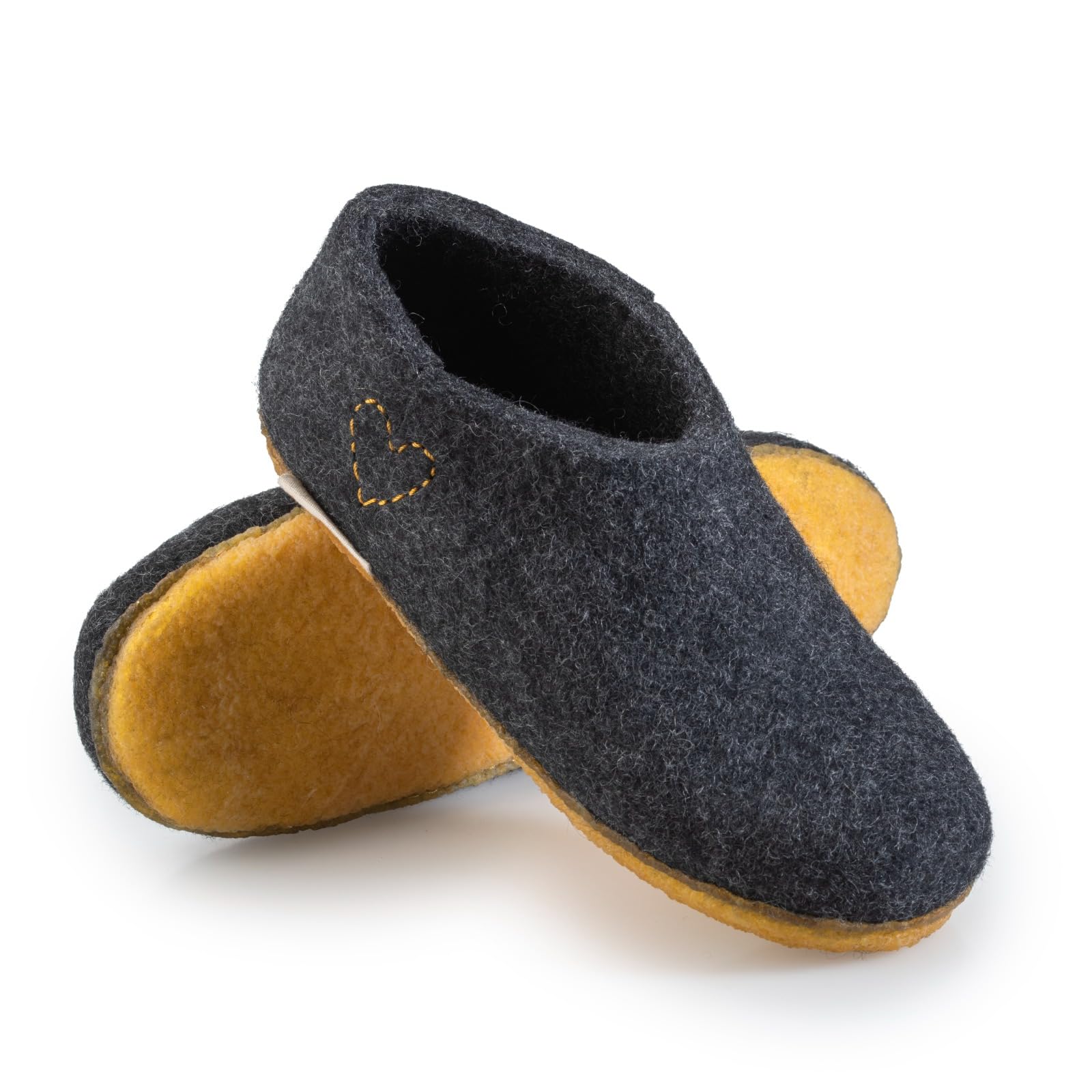 Damen Hausschuhe - bequeme mittelhohe Boots mit rutschfeste Kautschuk Sohle
