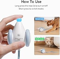 Vista 7 de Cheerble Interactive Cat Toys for Indoor Cats, Automatic Moving Kitten Toys, Wicked Mouse Neo Cat Toy with Tail & Lights, Pet Cat Supplies