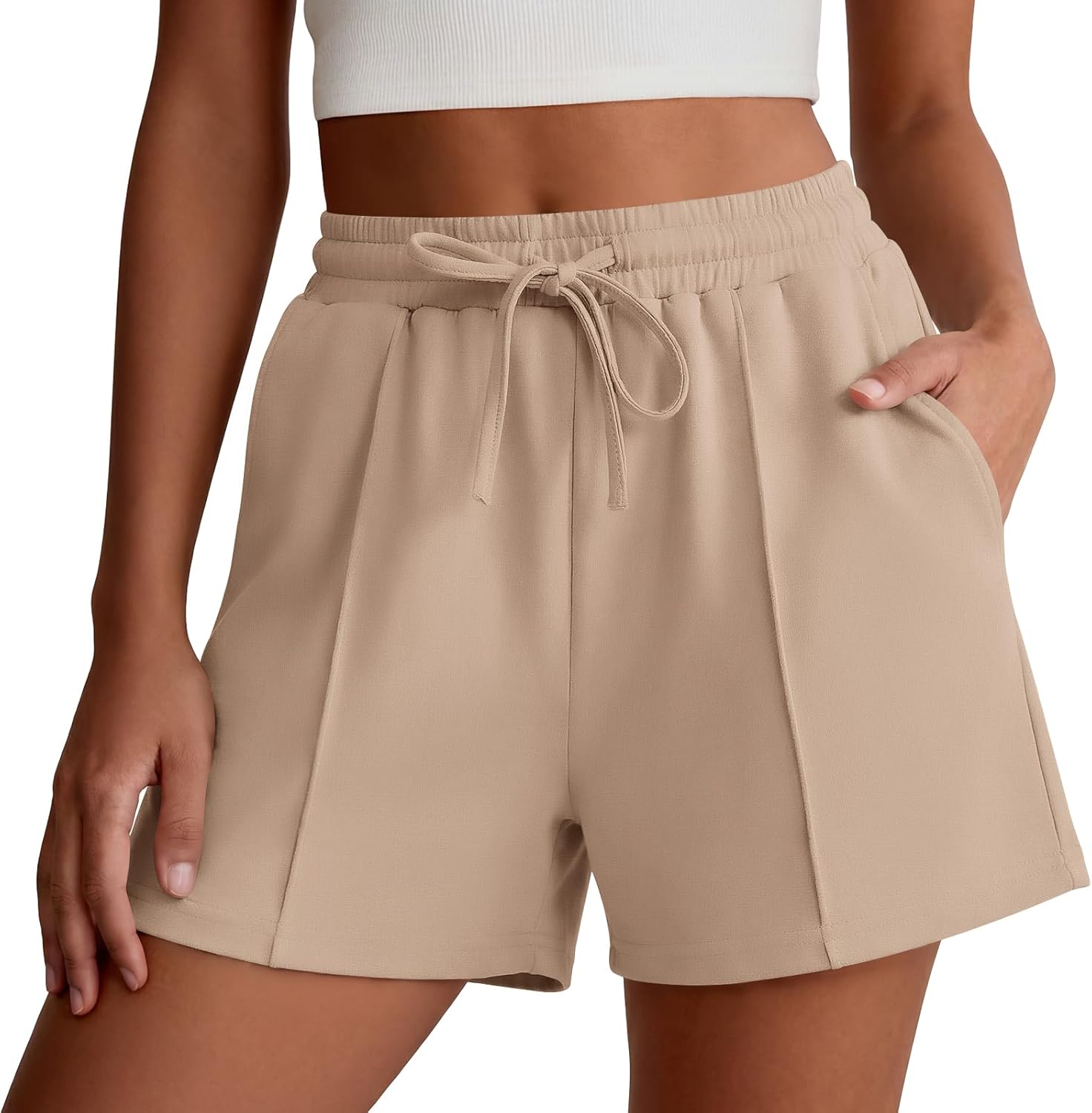 ANRABESS Women’s Elevated Lounge Shorts 2026 Summer Casual High Waist Sweat Shorts for Daily Wear, Travel and Light Exercise